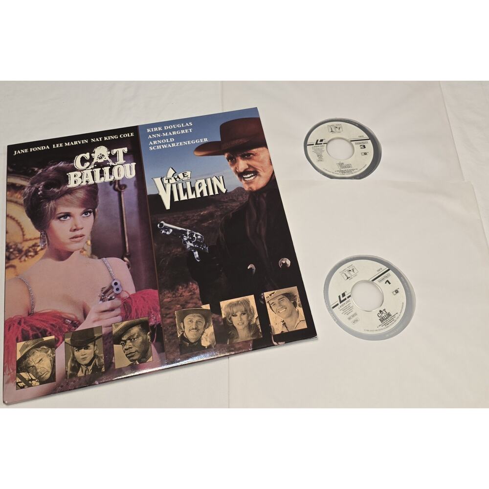 Cat Ballot & The Villain Laserdisc RARE 2-movies pack Greay Condition